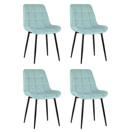 Комплект стульев Stool Group для кухни 4 шт Флекс велюр светло-голубой