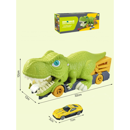 Игровой набор машинок GRACE HOUSE автовоз с 6 металлическими машинками Динозавр поглотитель