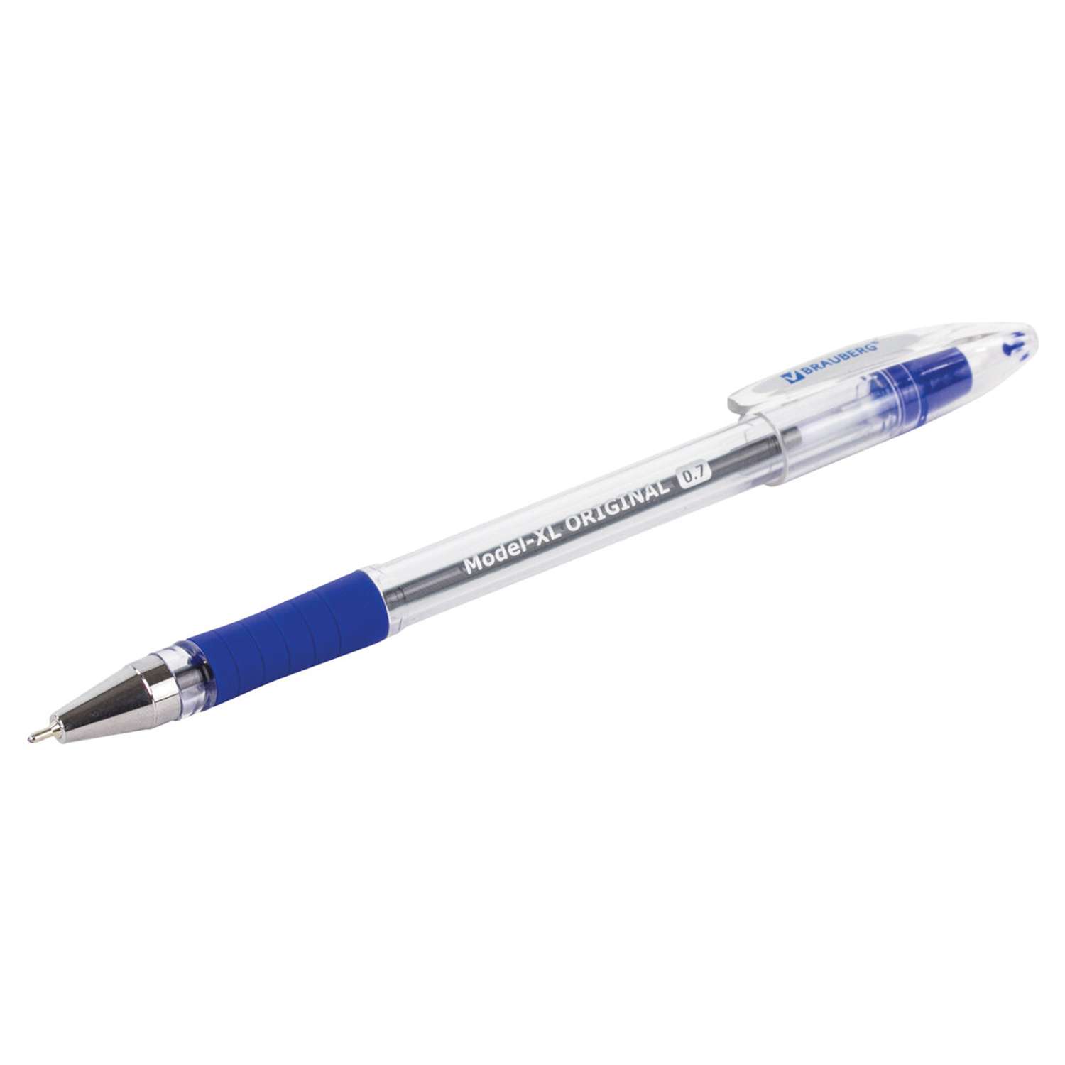 Ручка шариковая Brauberg маслянная с грипом Model-XL Original 12шт синяя - фото 4