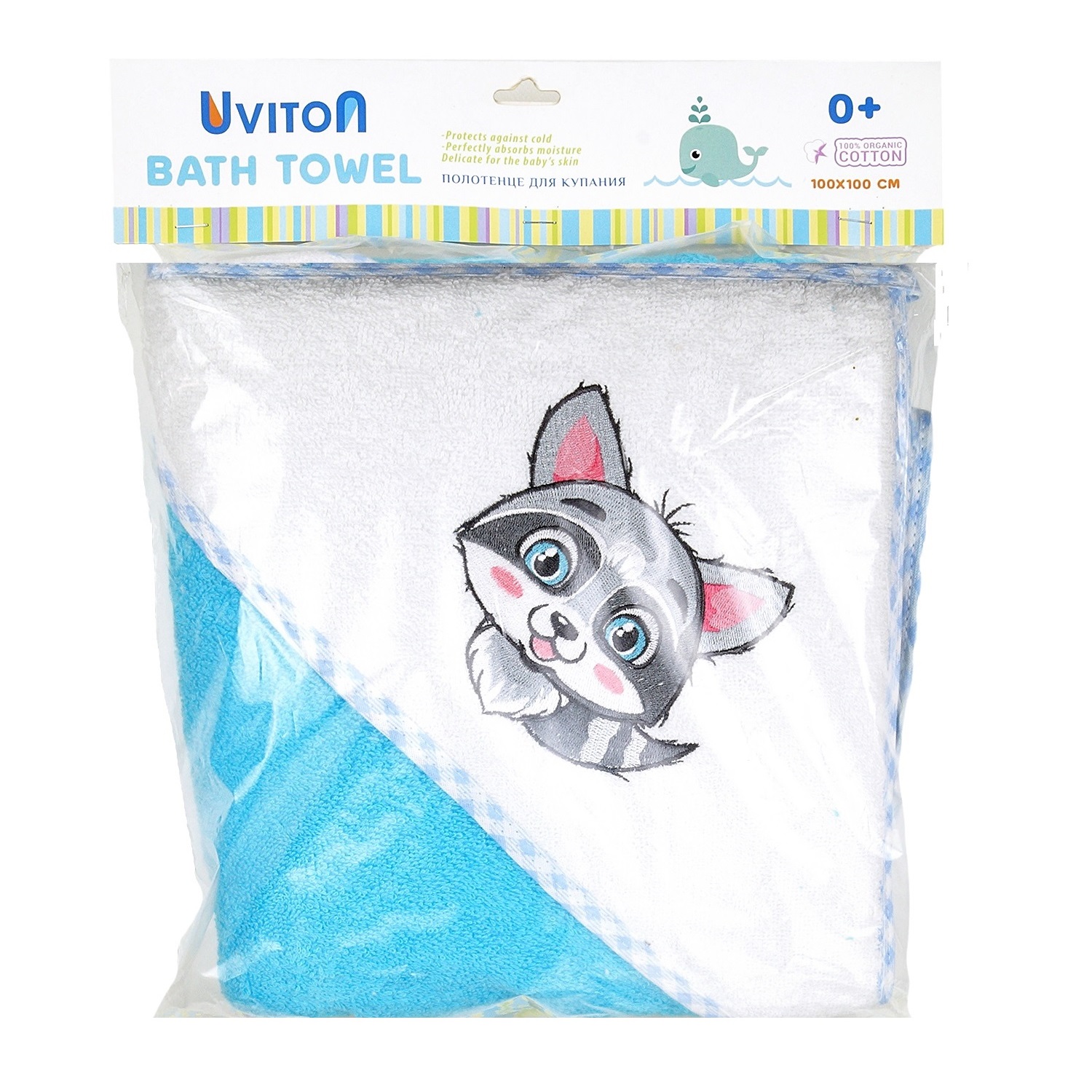 Детское полотенце Uviton с уголком Baby Енотик 100х100 см - фото 5