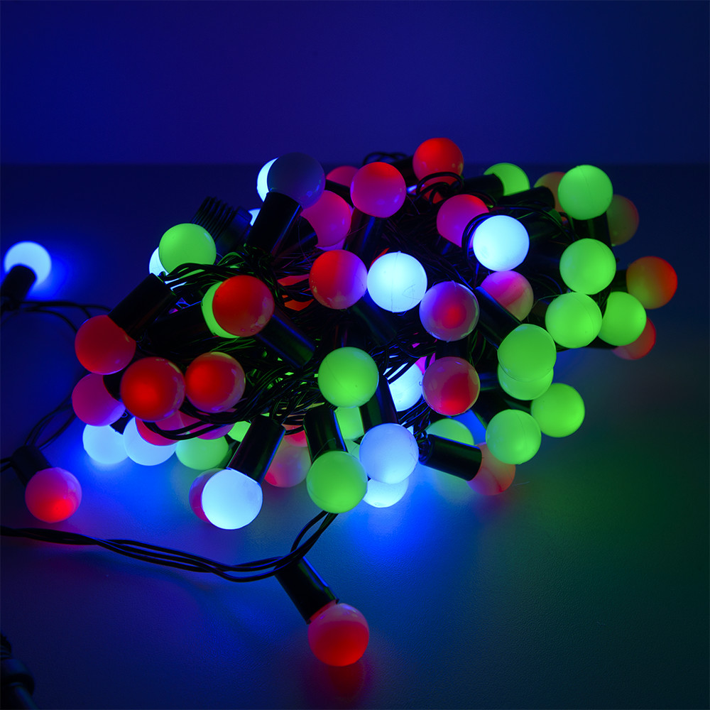 Светодиодная гирлянда FUNRAY Шарики уличная 10 м разноцветный свет SE-BL-10100M - фото 3