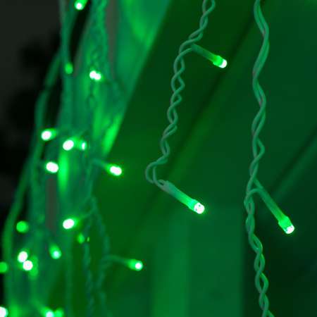 Гирлянда Luazon «Бахрома» IP44 УМС белая нить 160 LED свечение зелёное 220 В