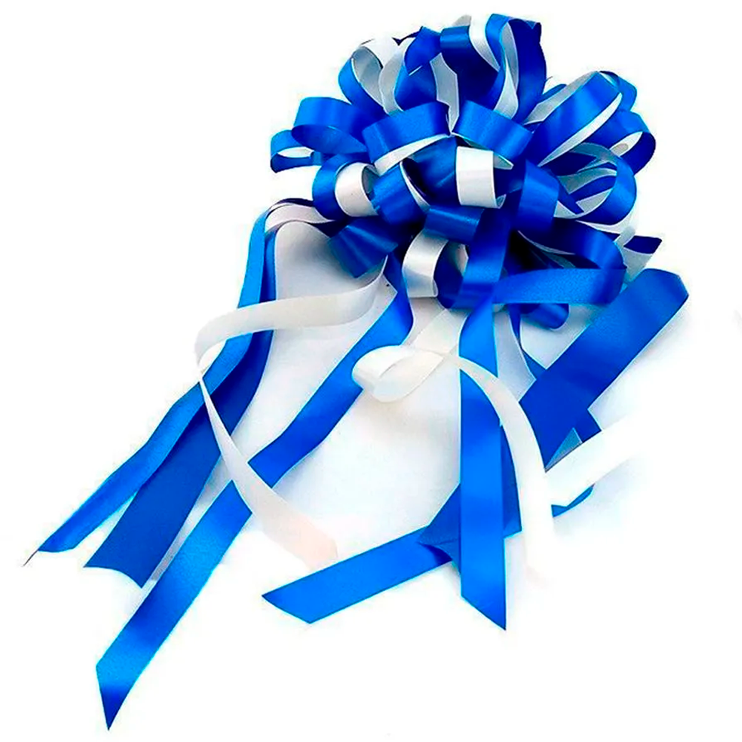 Бант для подарка Riota синий/белый 25 см - фото 2