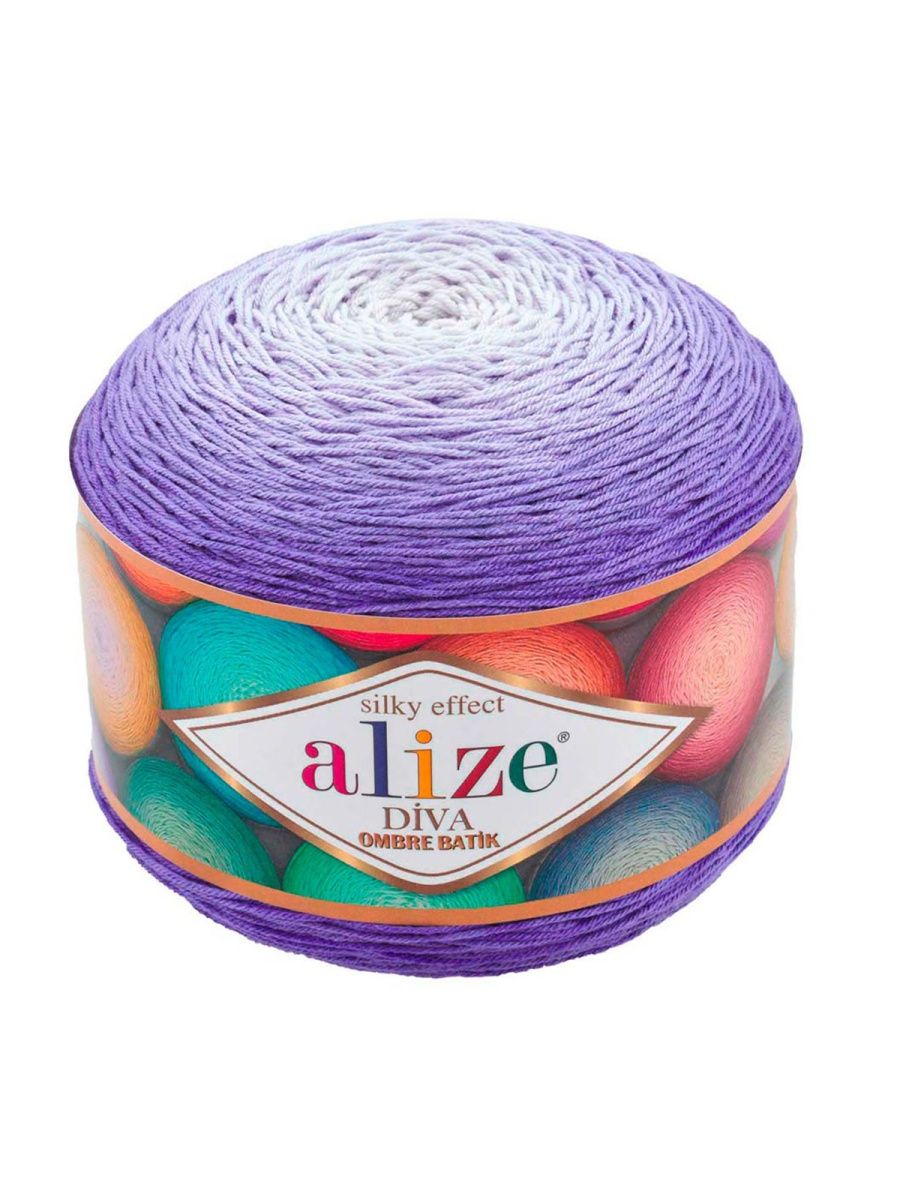 Пряжа Alize для вязания мягкая Diva Ombre Batik микрофибра акрил 250 г 875 м 2 мотка 7378 лаванда - фото 7