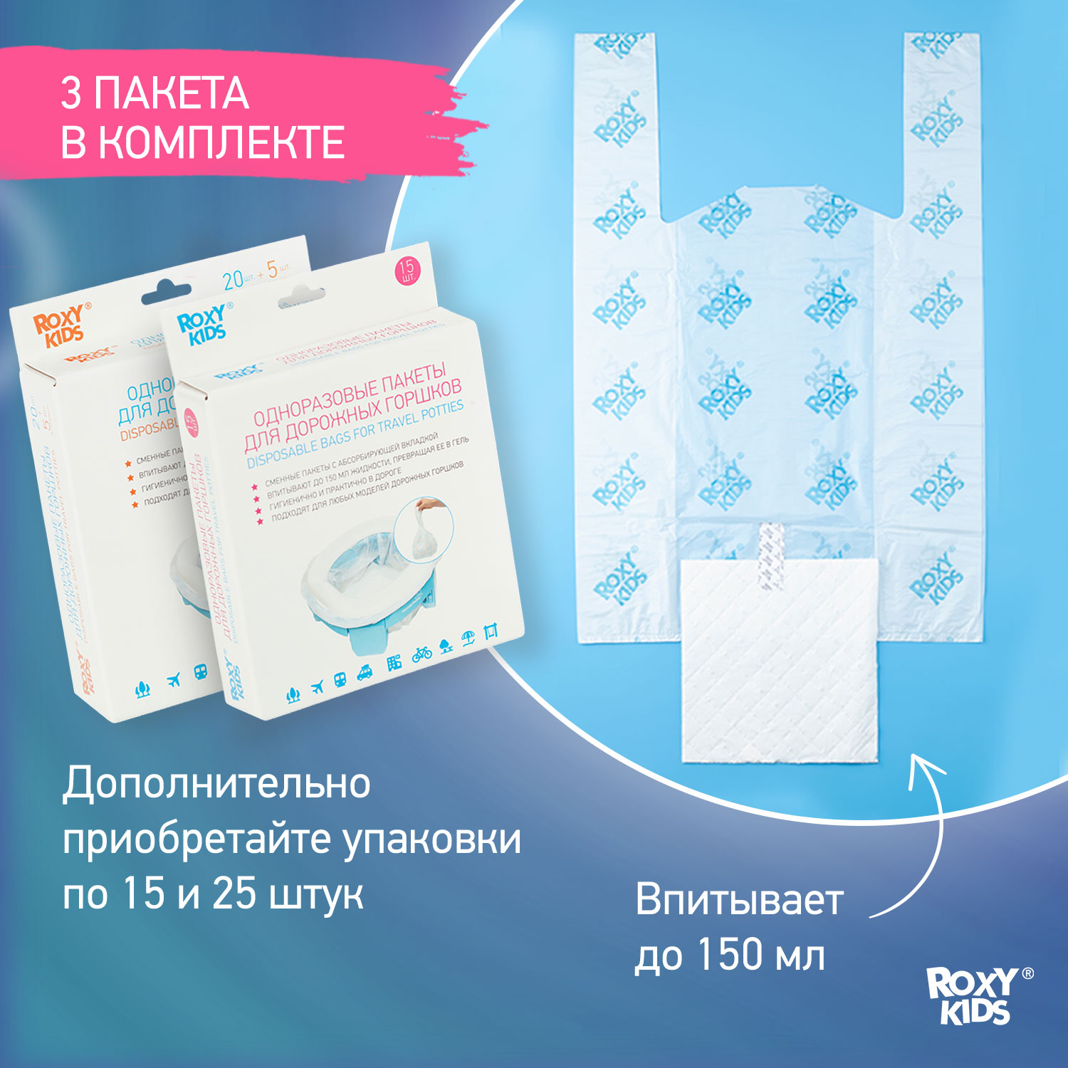 Горшок дорожный ROXY-KIDS HandyPotty 3 в 1 цвет серый - фото 7