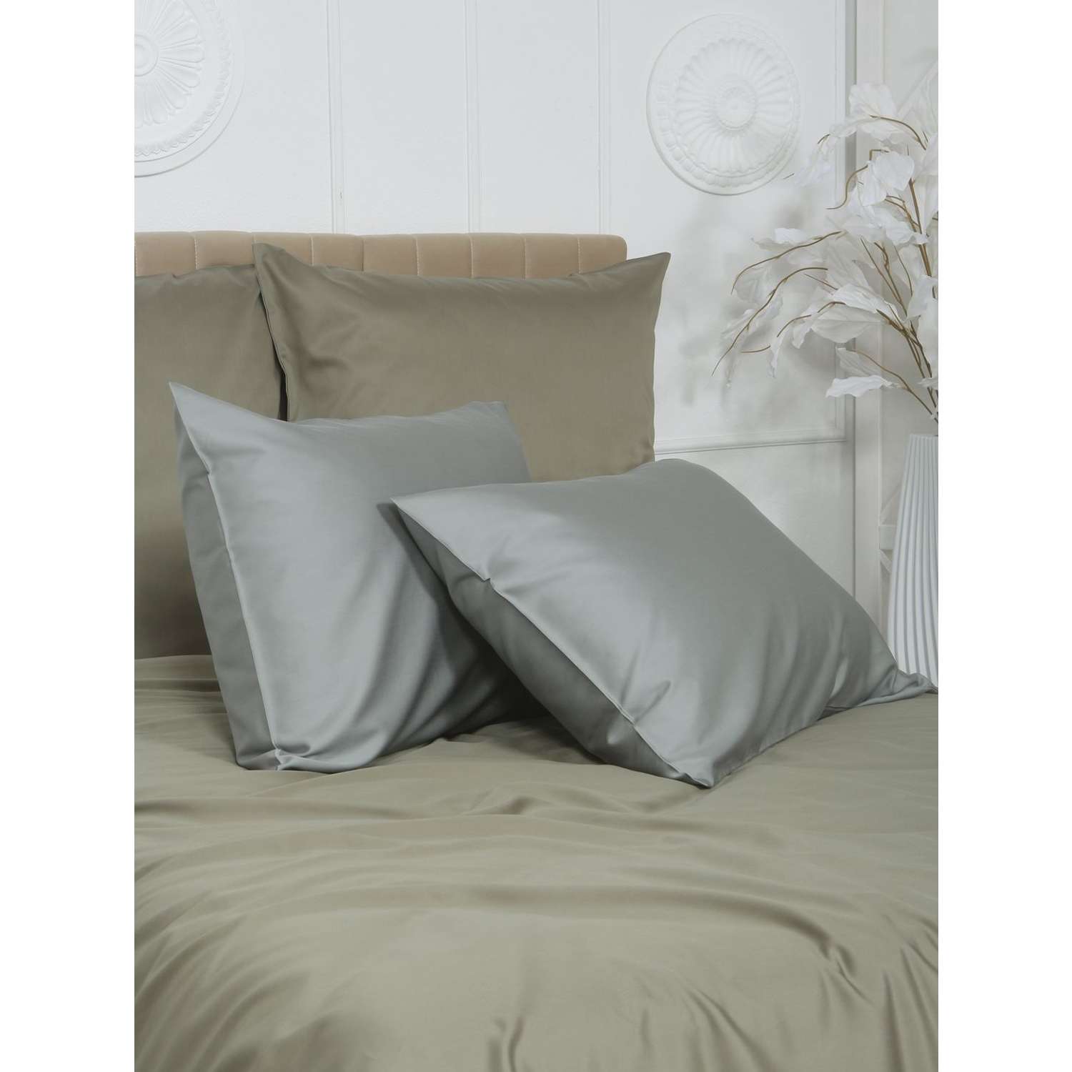Комплект постельного белья Mona Liza 2 спальный ML Luxury sage тенсель лиоцелл шалфей/камень - фото 5