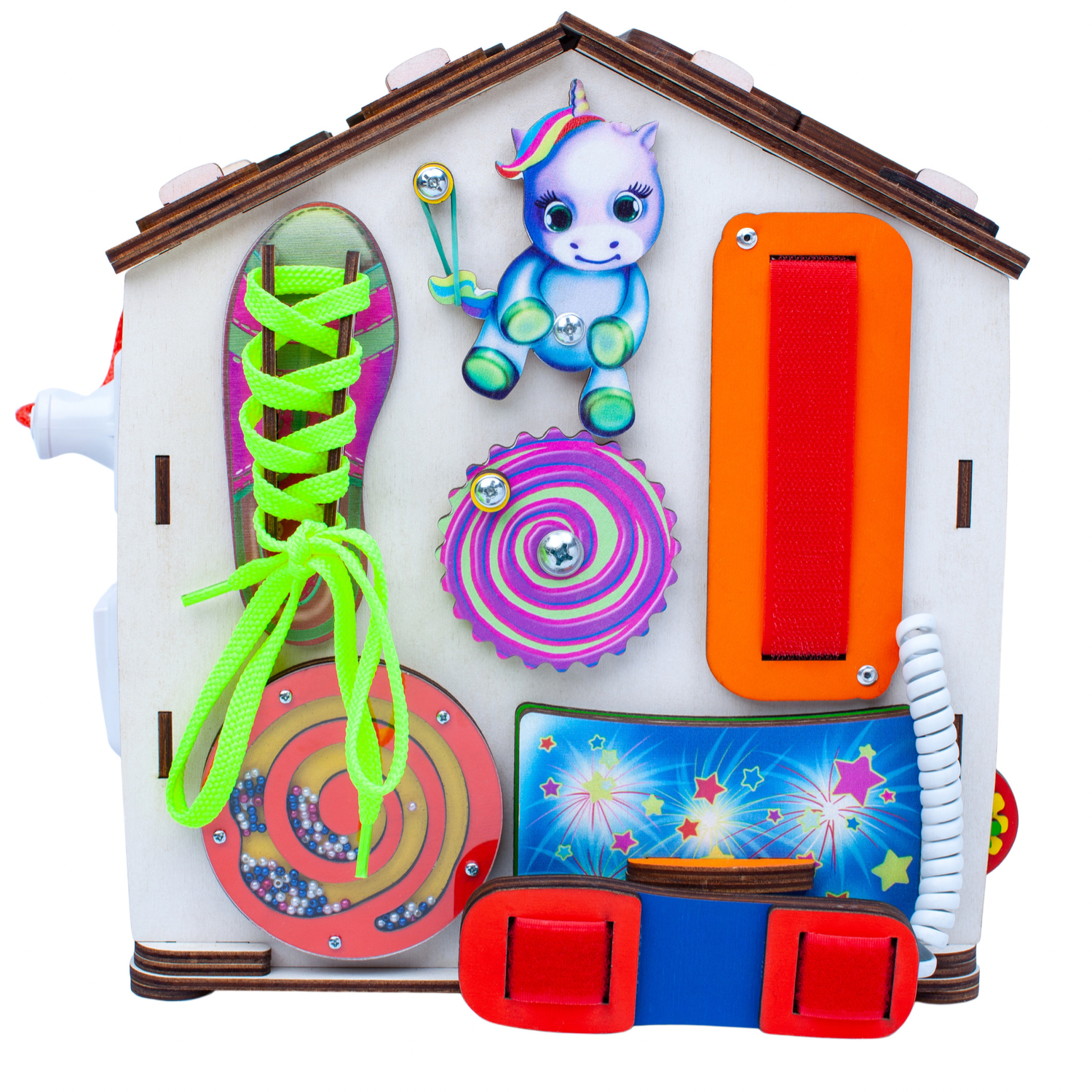 Бизиборд Jolly Kids развивающий домик со светом Единорожка - фото 8