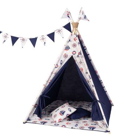 Детская игровая палатка вигвам Buklya Морской цв. темно-синий