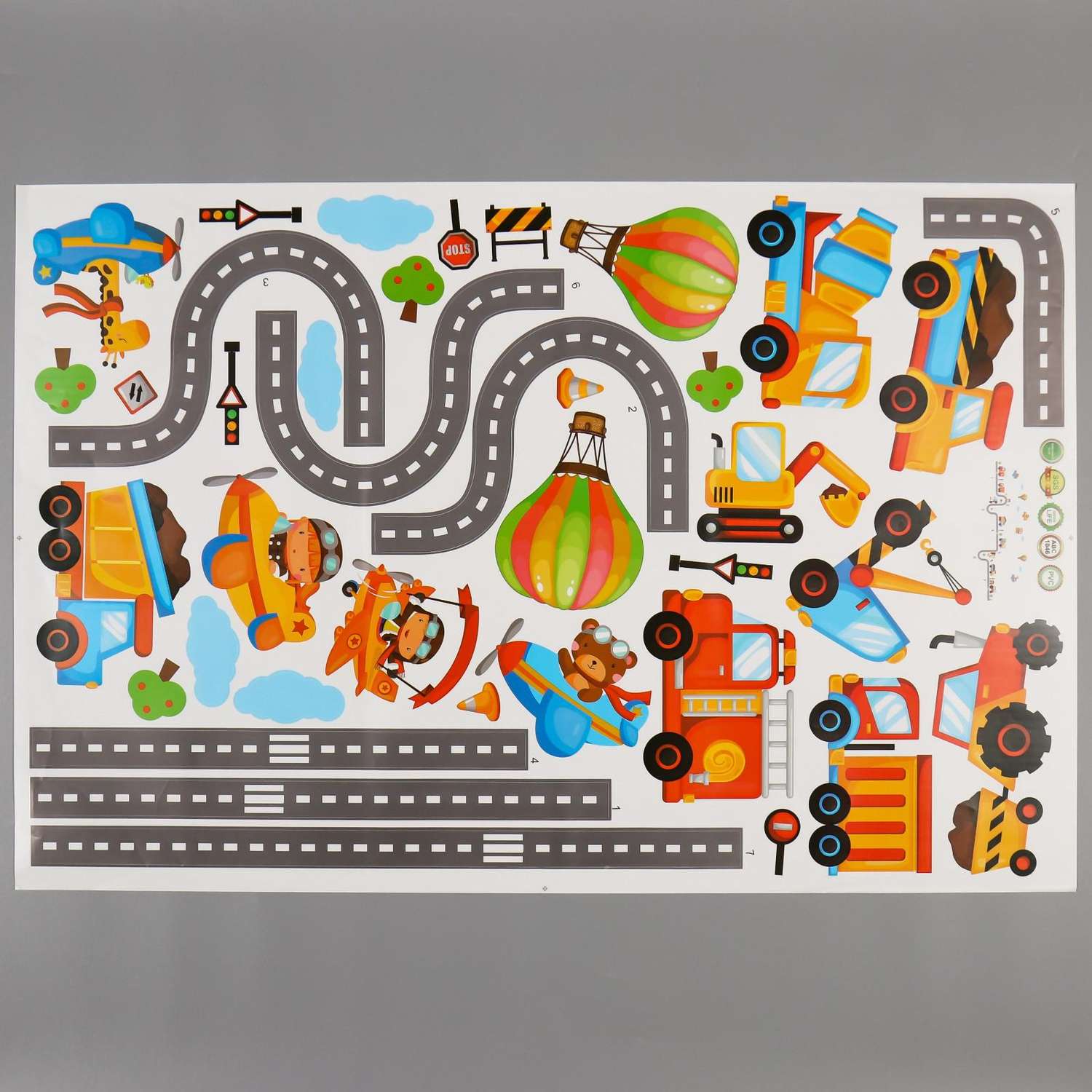 Наклейка интерьерная Sima-Land пластик цветная «Транспорт и дорога» 60х90 см - фото 2