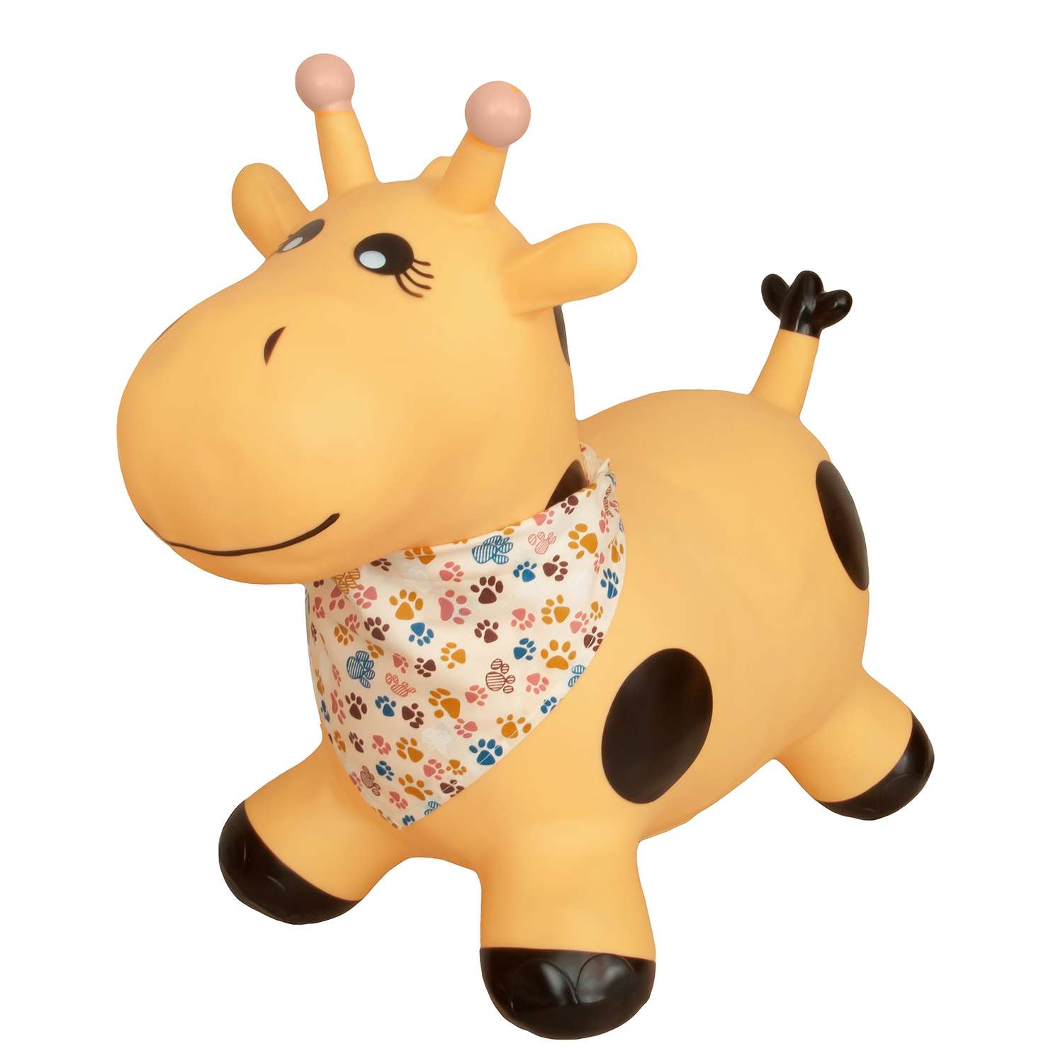Прыгун надувной LAKO SPORT Желтый жираф Лола в комплекте с банданой - фото 1