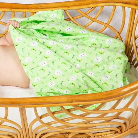 Пеленки фланелевые Чудо-чадо для новорожденных «ЗасыпайКа» 90х120см зеленый 3 шт