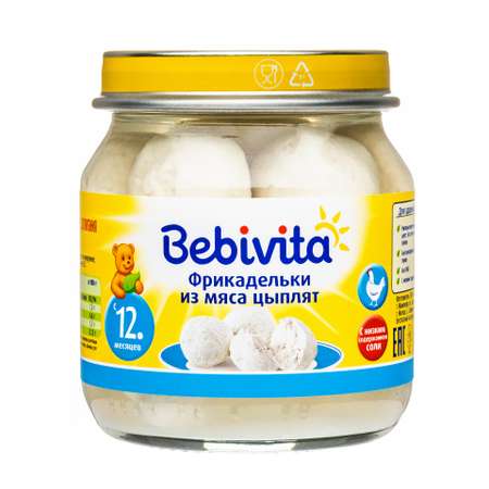 Фрикадельки Bebivita из мяса цыплят 100г с 12месяцев