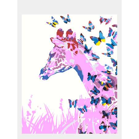 Картина по номерам 50х40 Selfica Жираф и бабочки