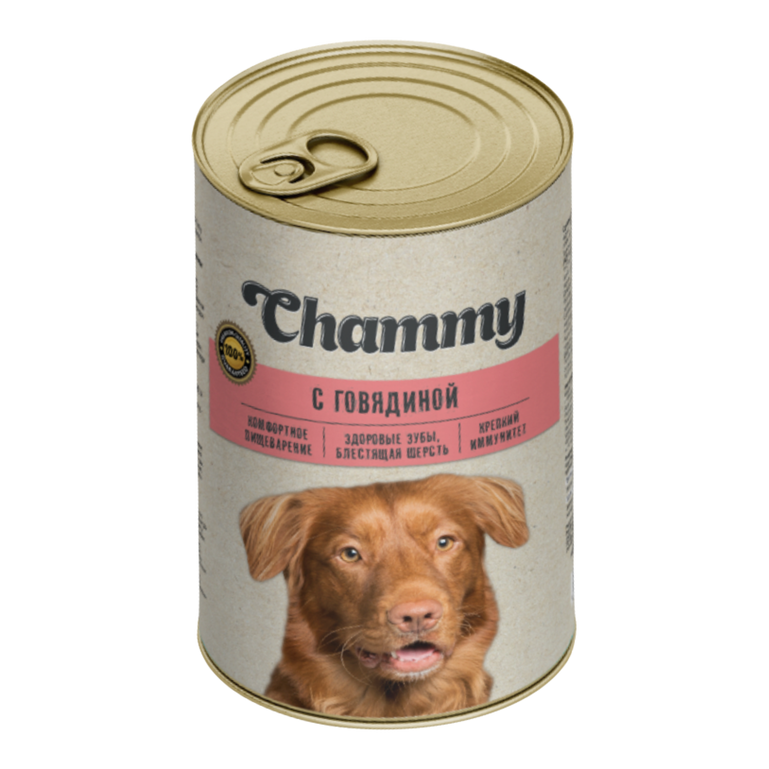 Корм для собак Chammy 415г с говядиной в соусе консервированный - фото 1