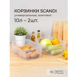 Комплект корзинок Econova SCANDI 10л - 2шт. прозрачный