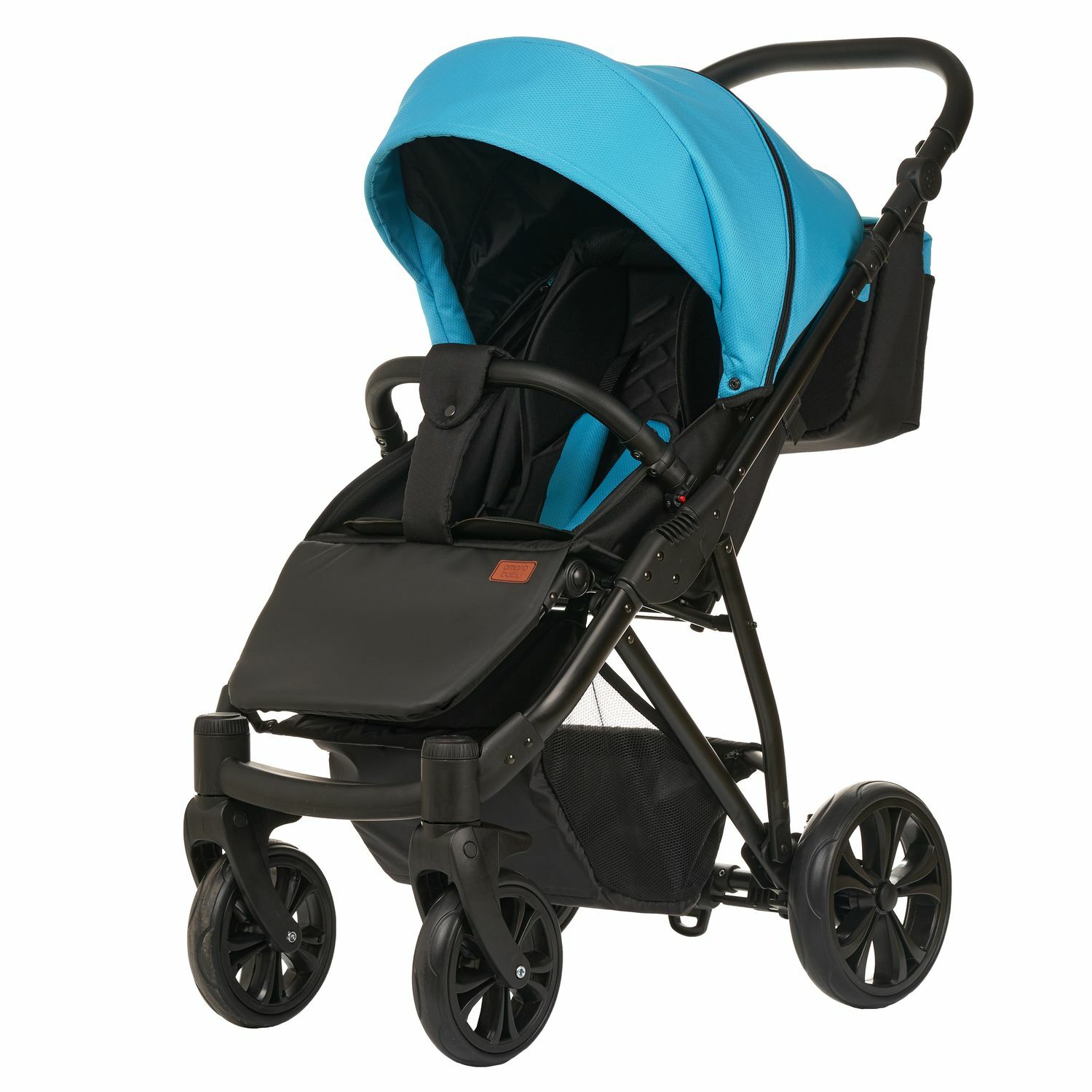 Коляска прогулочная Amarobaby Sprint Aqua Голубой-Черный - фото 1