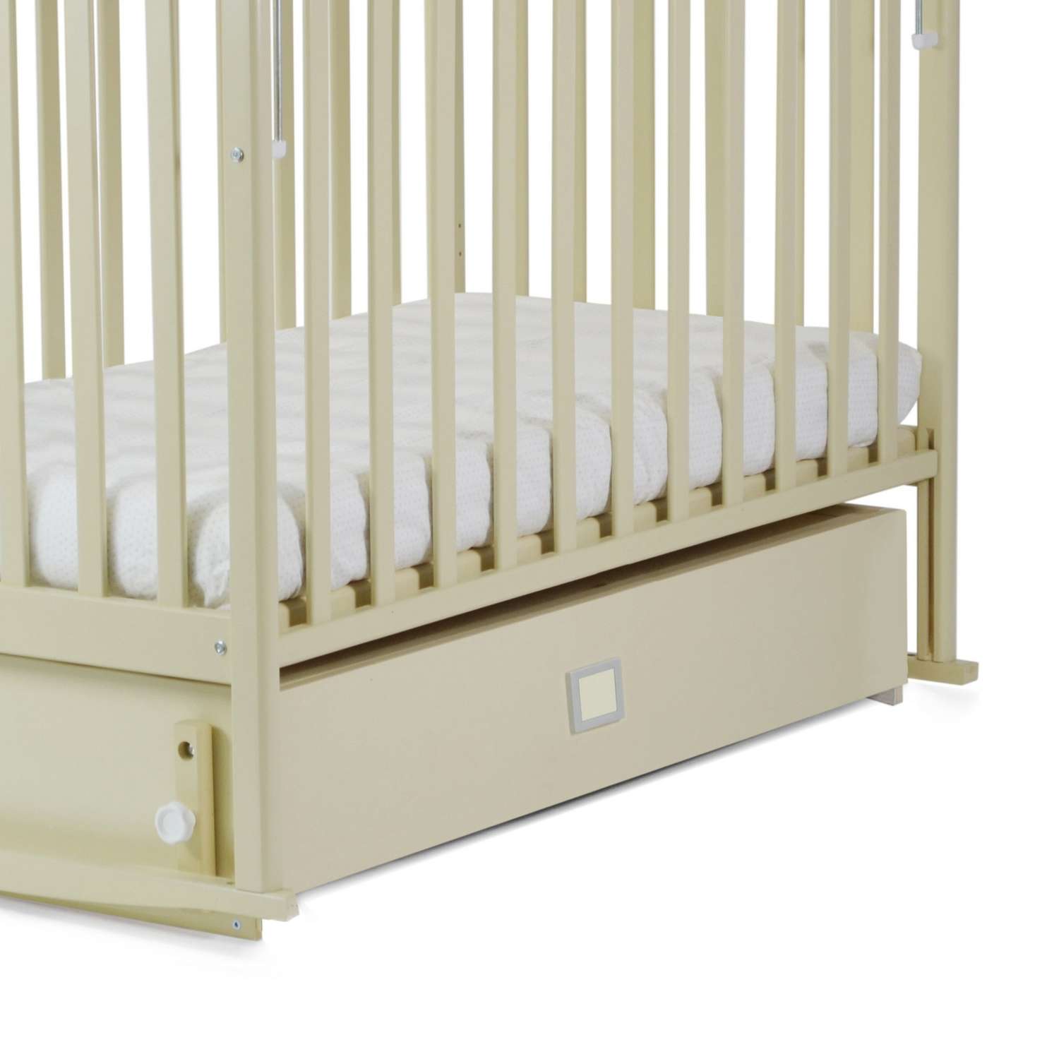Детская кроватка СКВ Березка прямоугольная, поперечный маятник (бежевый) - фото 4