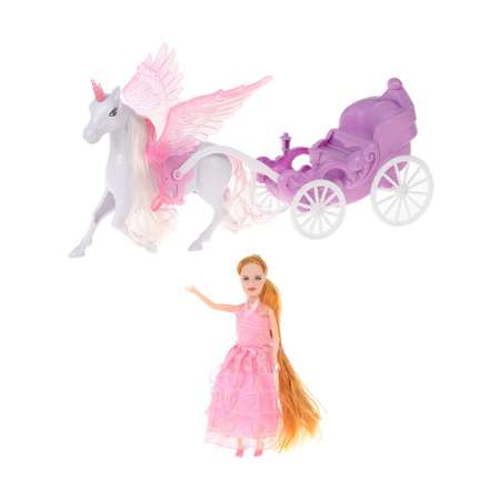 Игровой набор Наша Игрушка Кукла и Карета с лошадью