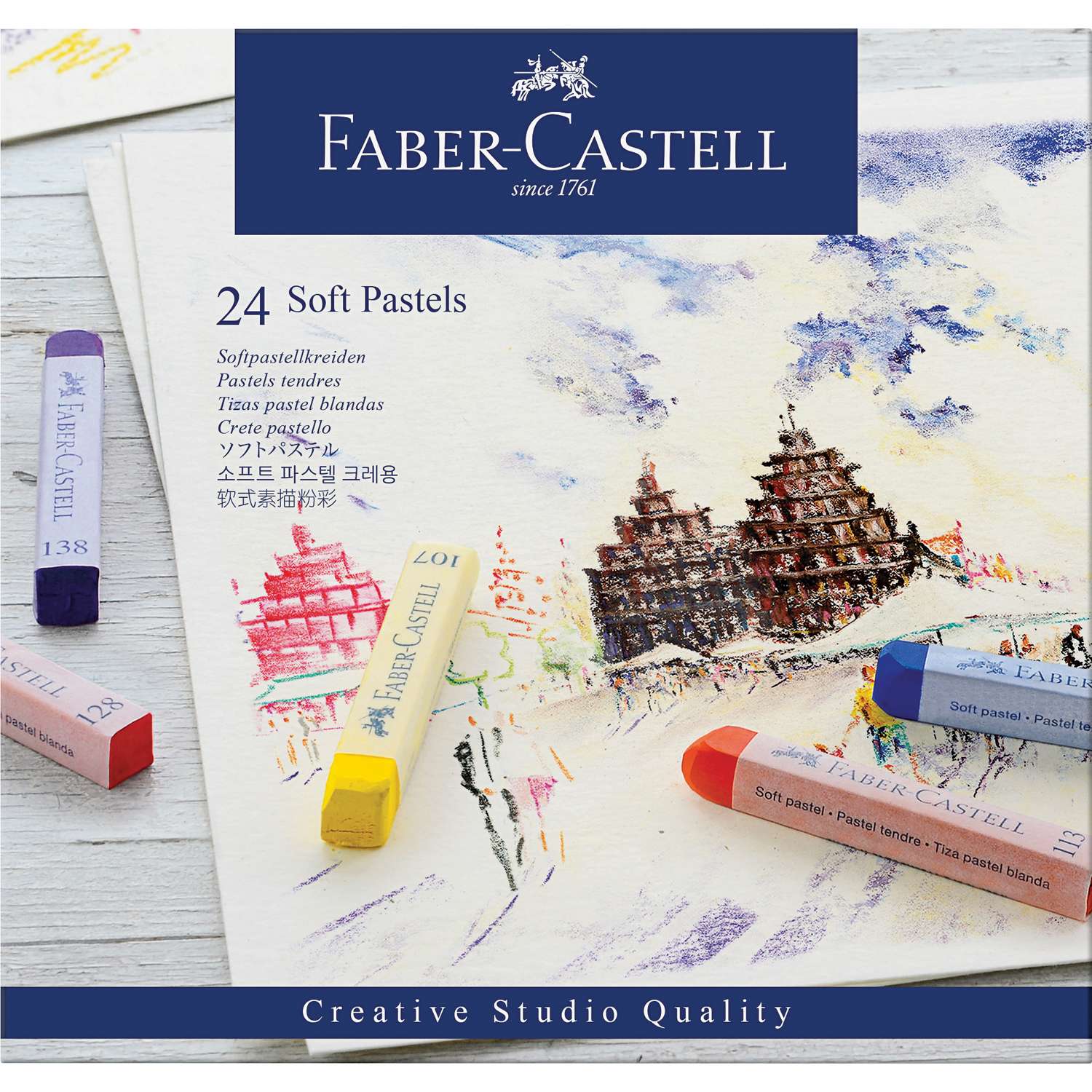 Пастель FABER CASTELL Soft pastels 24 цветов - фото 1