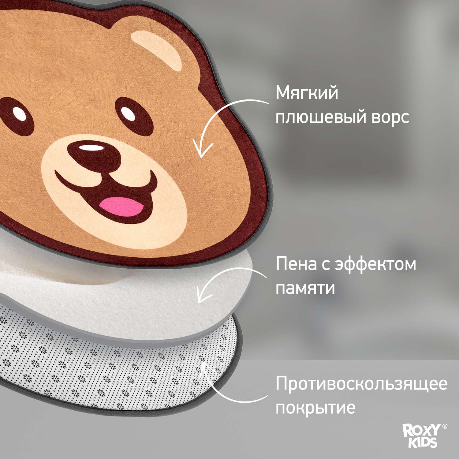 Детский мягкий коврик ROXY-KIDS для ванной Мишка - фото 2