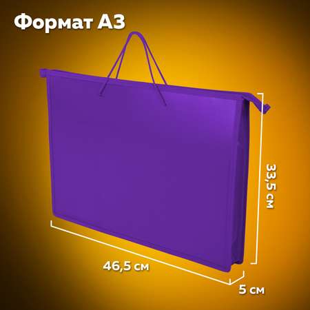 Папка-сумка Пифагор для рисунков чертежей документов бумаг тетрадей и школы А3