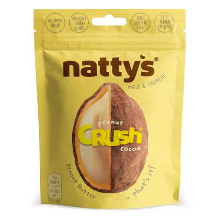 Драже ореховое Nattys CRUSH Peanut с арахисом в арахисовой пасте и какао 80 гр