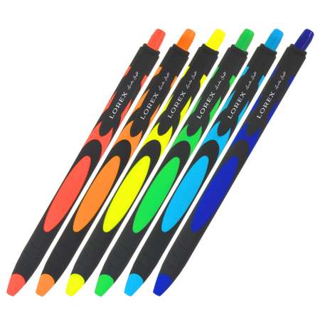 Ручка шариковая Lorex Stationery Auto Soft автоматическая Neon Синий в ассортименте LXOPAS-NN2