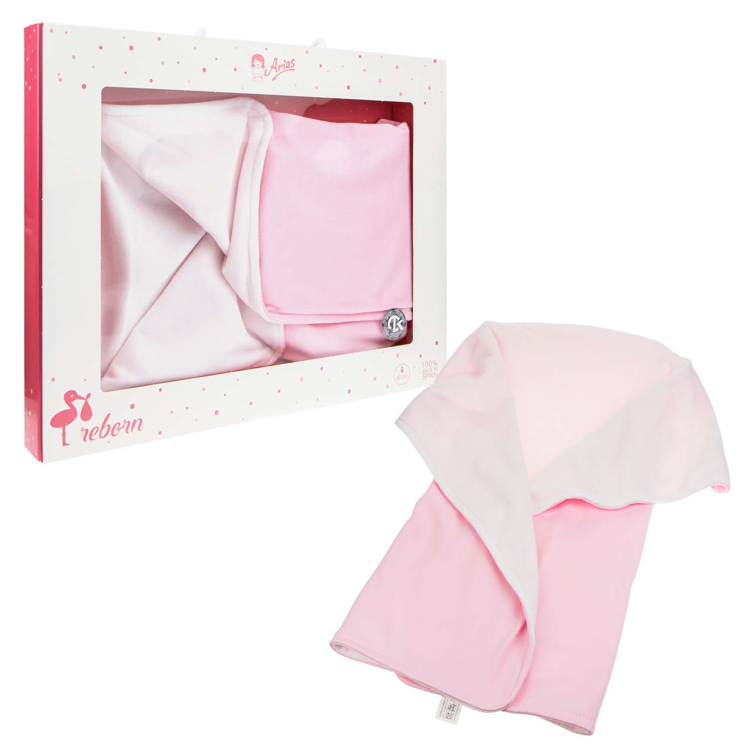 Одеяло-конверт Arias для куклы розовый с белым 56х71 см Т19752 - фото 1