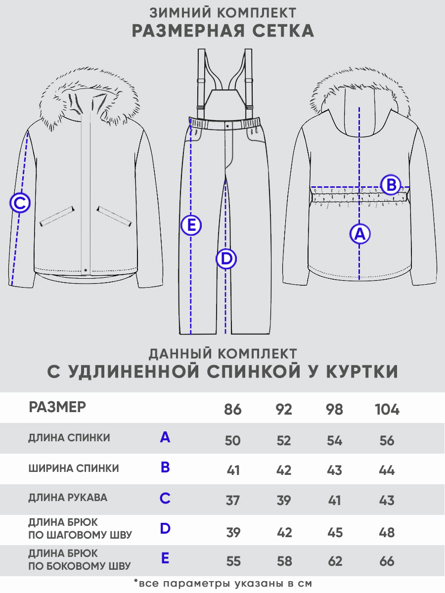 Куртка и полукомбинезон Lapland КМ17-9Островки/Синий - фото 6