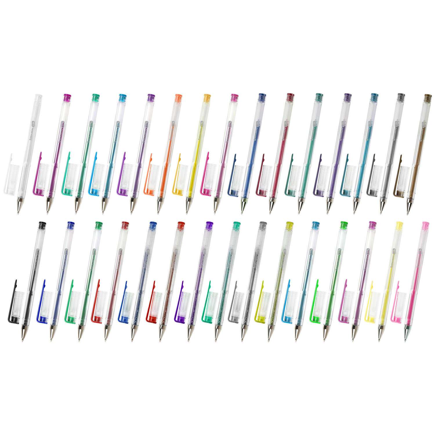 Ручки гелевые Brauberg цветные набор 30 Цветов - фото 7