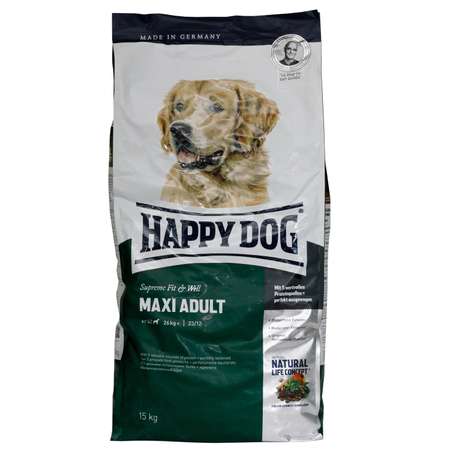 Корм для собак Happy Dog Supreme Fit and Well Макси эдалт 15кг