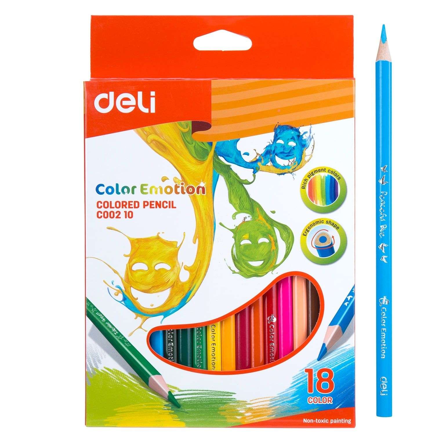 Карандаши цветные Deli Color Emotion 18цветов 458043 - фото 2
