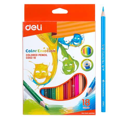 Карандаши цветные Deli Color Emotion 18цветов 458043