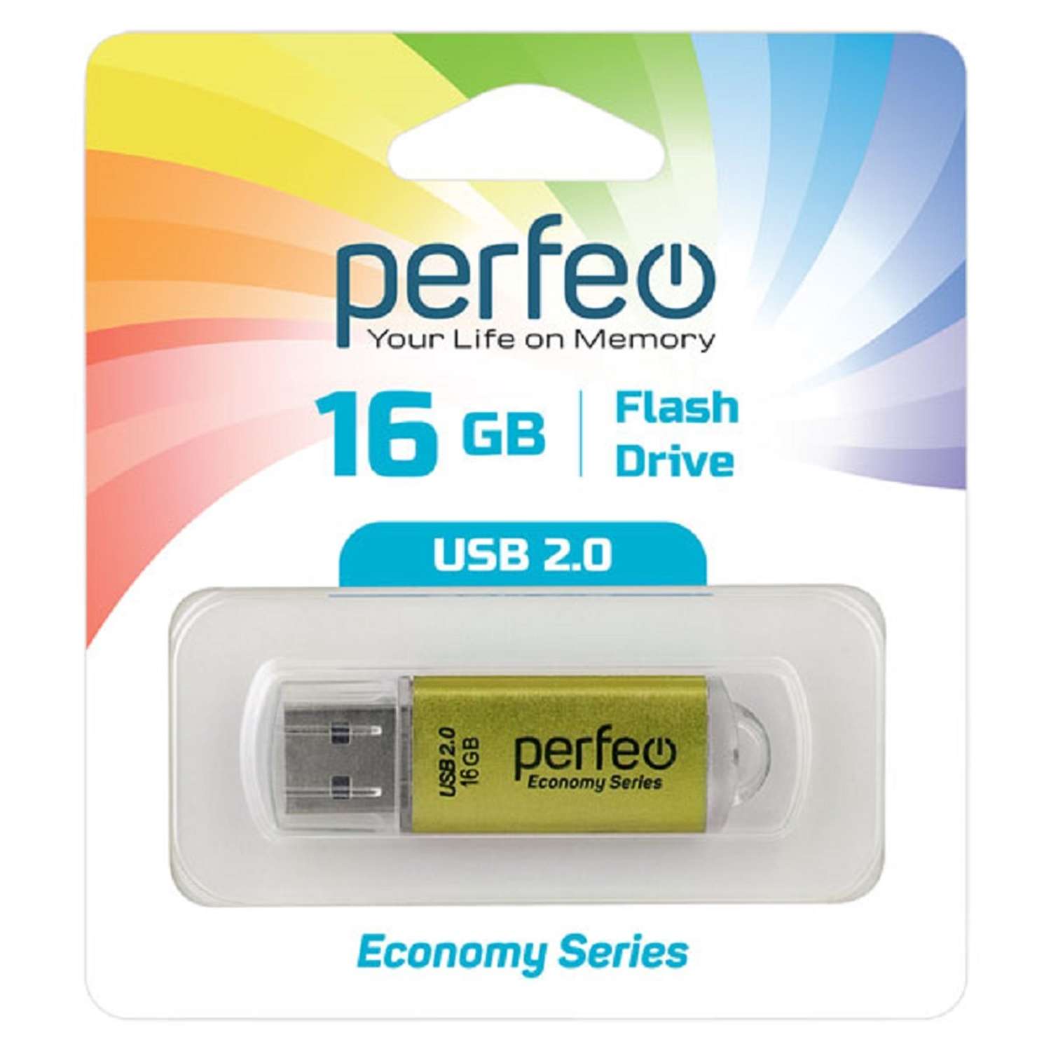 USB флешка Perfeo 16GB E01 Gold economy series - фото 1