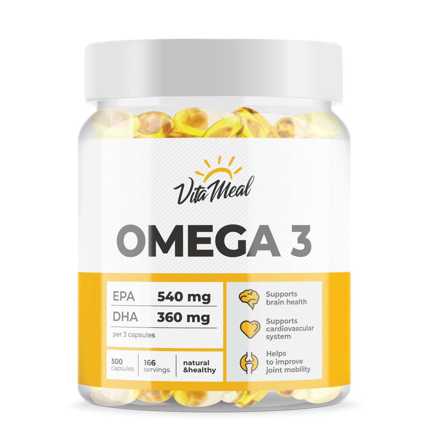Биологически активная добавка VitaMeal Омега-3 1000 мг 500 капсул - фото 1