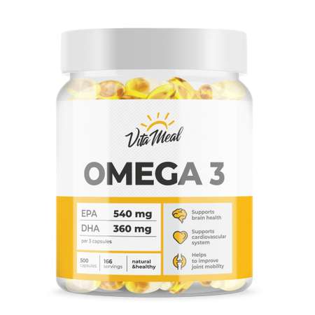 Биологически активная добавка VitaMeal Омега-3 1000 мг 500 капсул