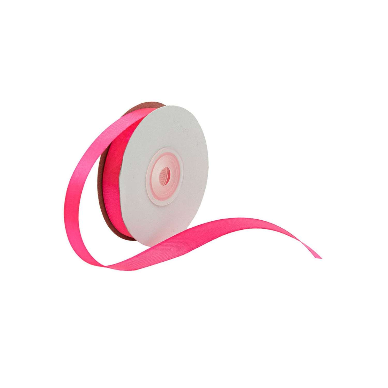 Лента Айрис атласная упаковочная флористическая 1.2 см 22.86 м 013 яркий розовый - фото 3