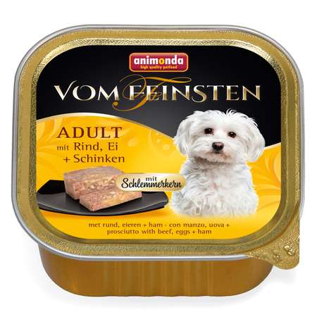 Корм для собак ANIMONDA 150г Vom Feinsten Adult М с говядиной яйцом и ветчиной консервированный
