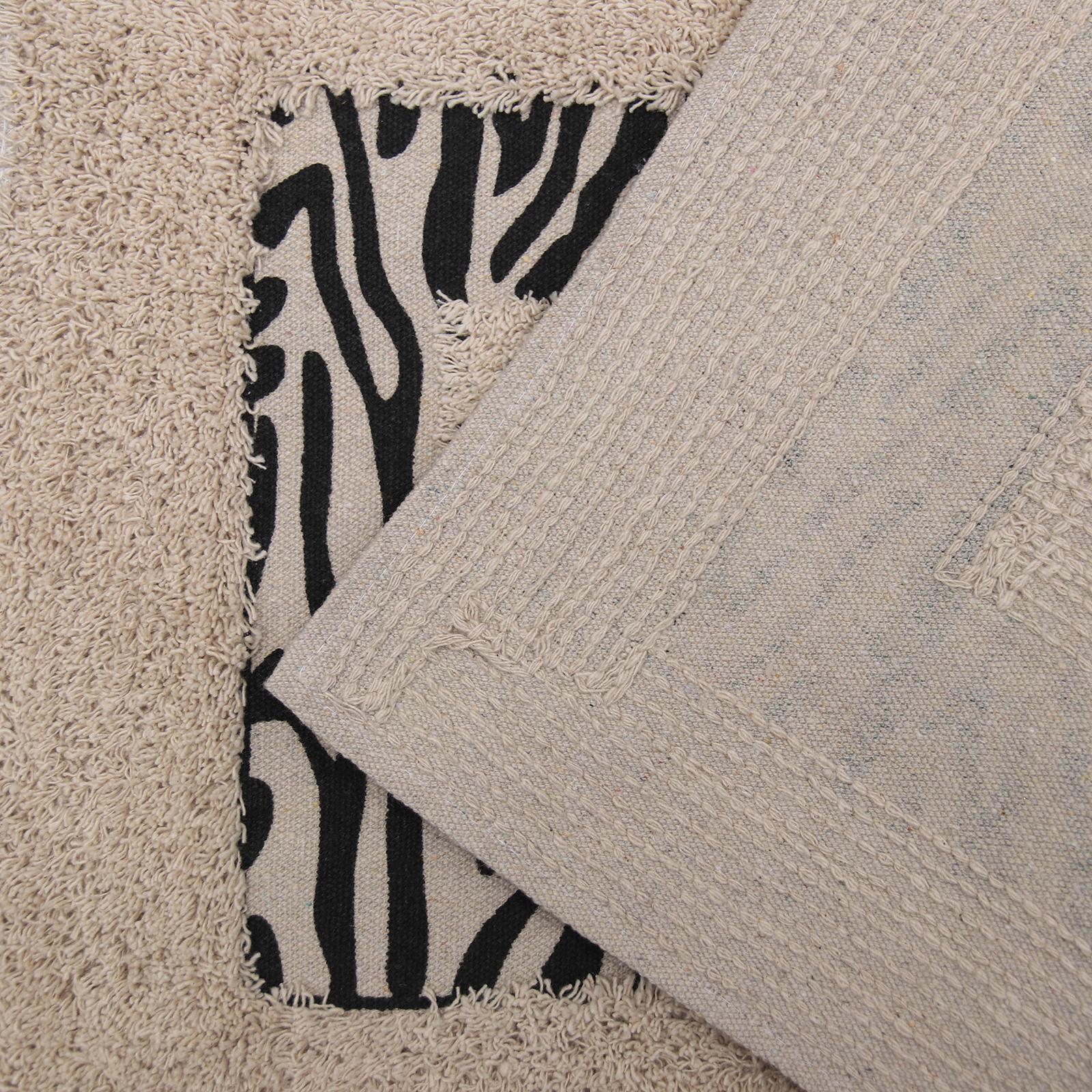 Набор ковриков Доляна для ванны и туалета «Зебра» 2 шт: 40×40 40×60 см 900 г/м2 100% хлопок цвет молочный - фото 3