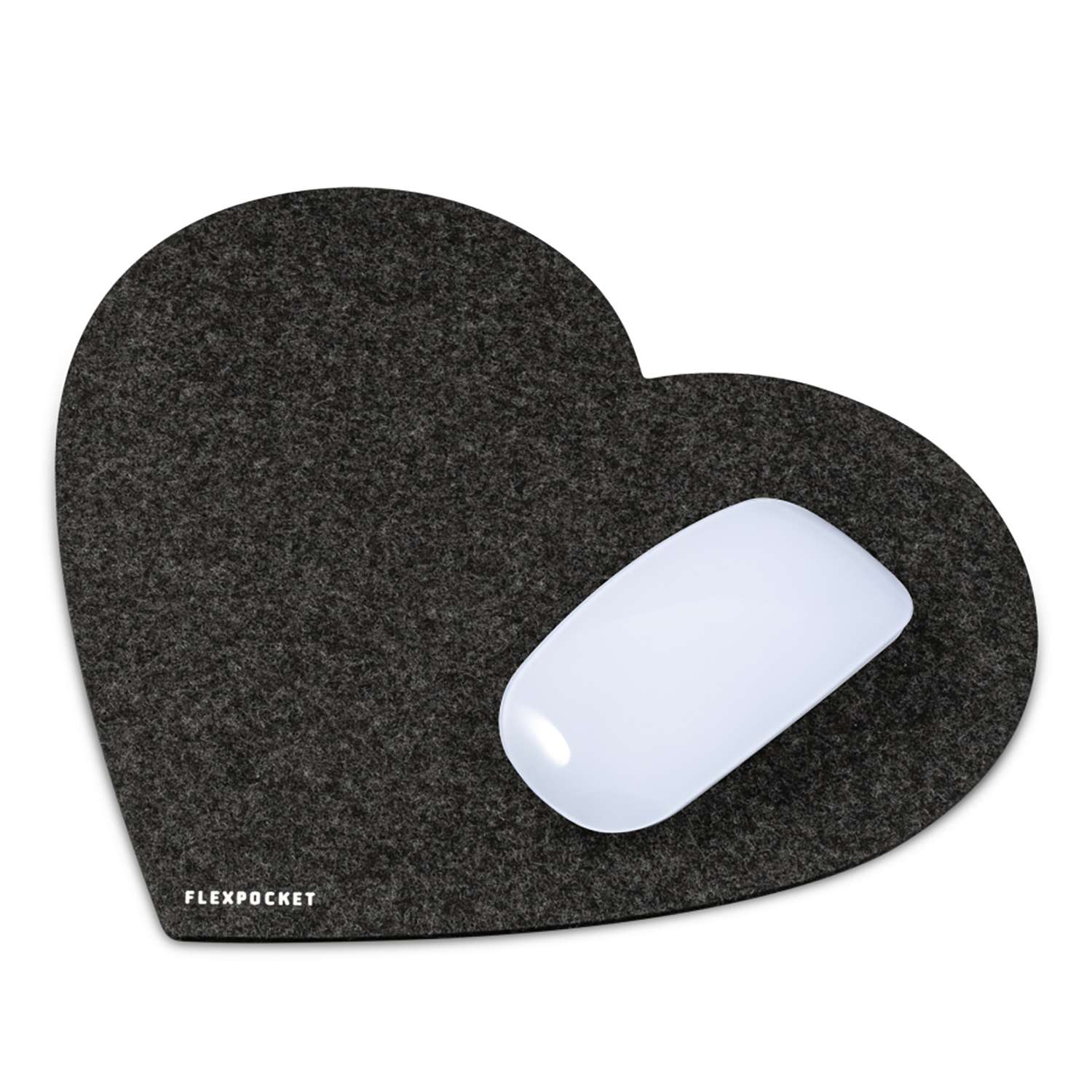 Настольный коврик Flexpocket для мыши в форме сердца 250х250мм черный - фото 2