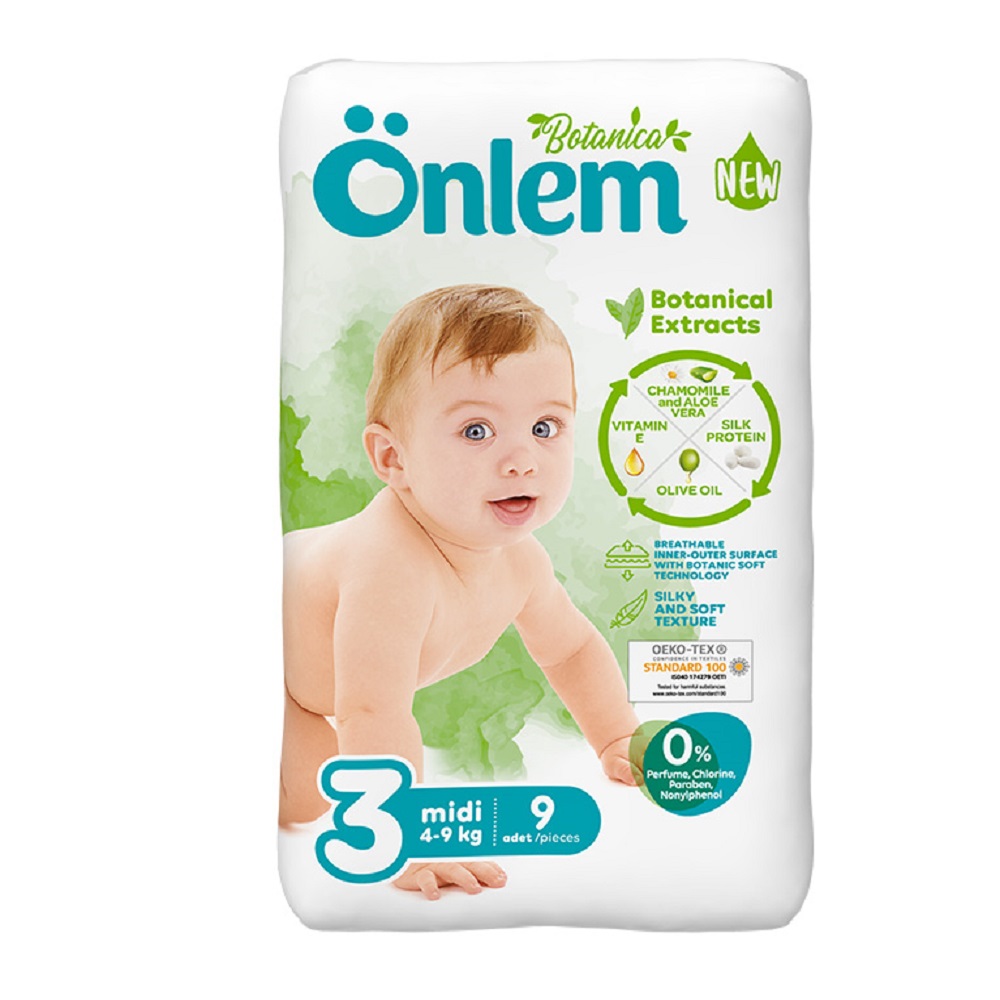 Детские подгузники Onlem BOTANIKA 3 (4-9 кг) mini 9 шт в упаковке - фото 5