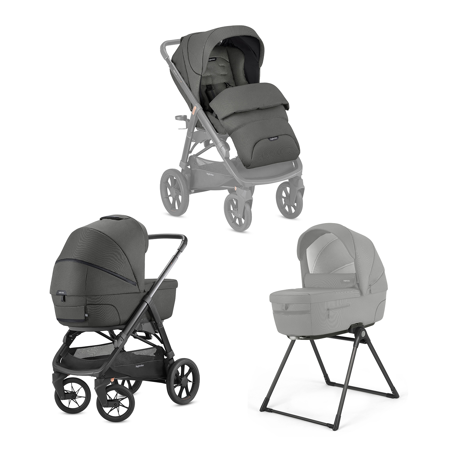 Коляска 2в1 Inglesina Aptica System Duo на шасси ApticaXT Charcoal Grey - фото 6