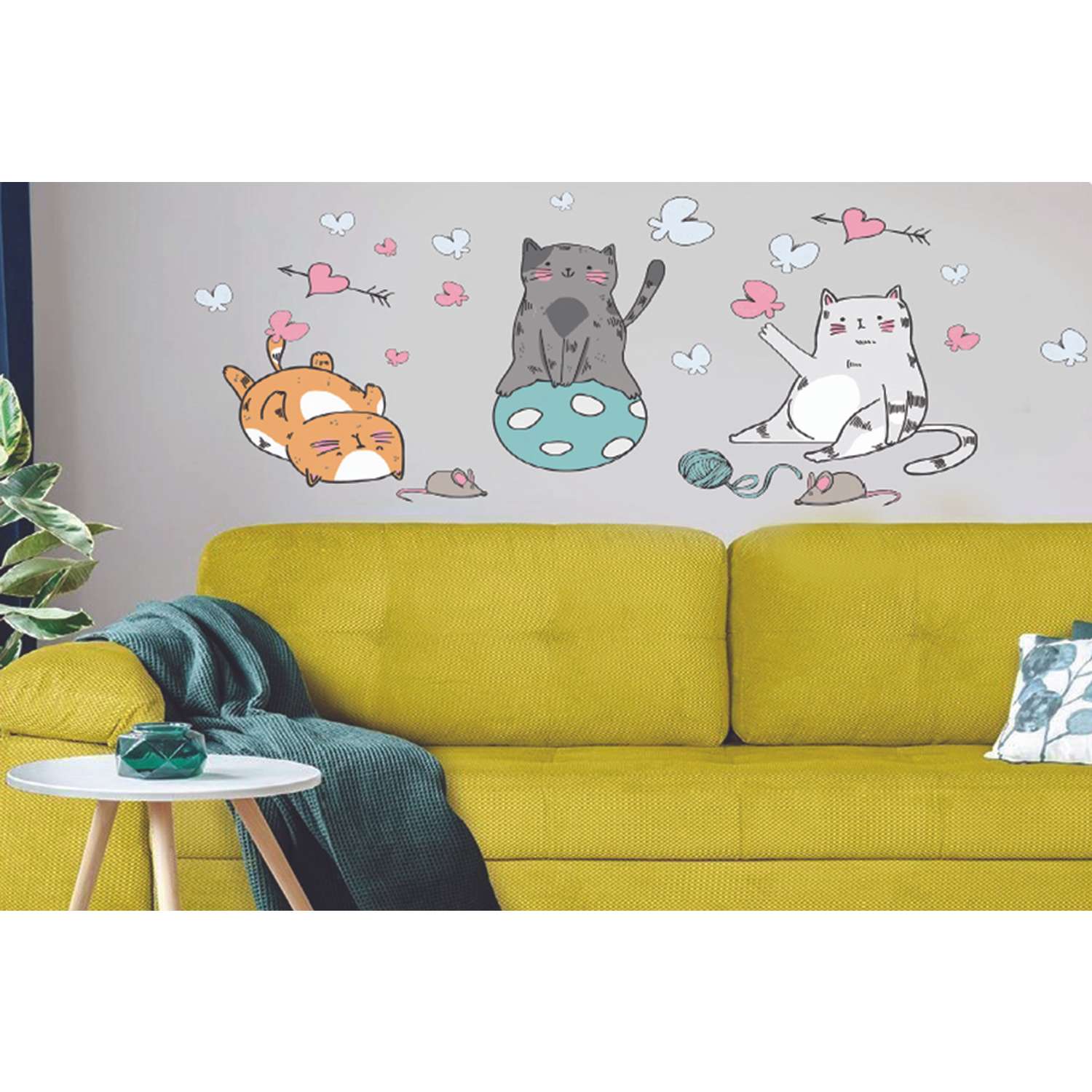 Наклейка оформительская ГК Горчаков на стену в детскую комнату с рисунком котики для декора - фото 6