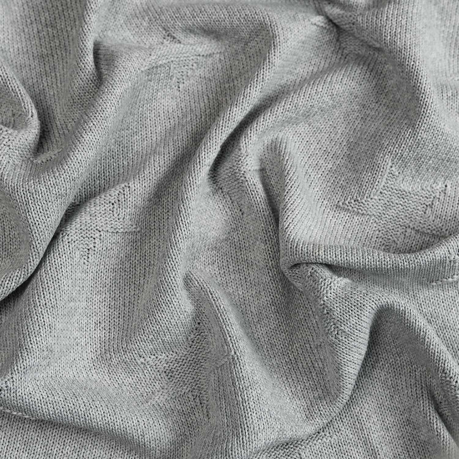 Плед-покрывало детский вязаный WARM WHIFF D-44 светло-серый на выписку в коляску в кроватку на лето 90x110 - фото 2