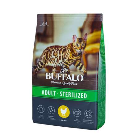 Корм для кошек Mr.Buffalo Castrated стерилизованных с курицей сухой 400г