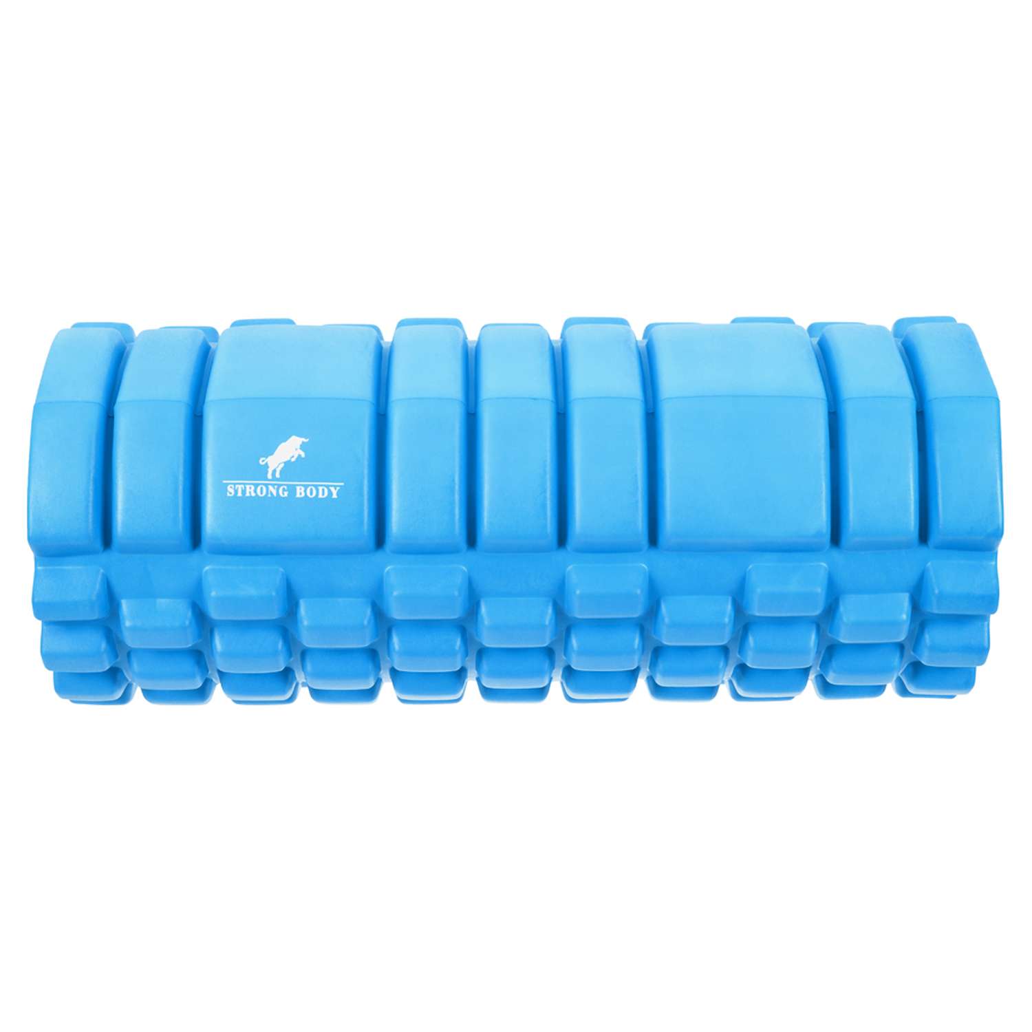 Ролик массажный STRONG BODY спортивный для фитнеса МФР йоги и пилатеса 33х14 см синий - фото 3
