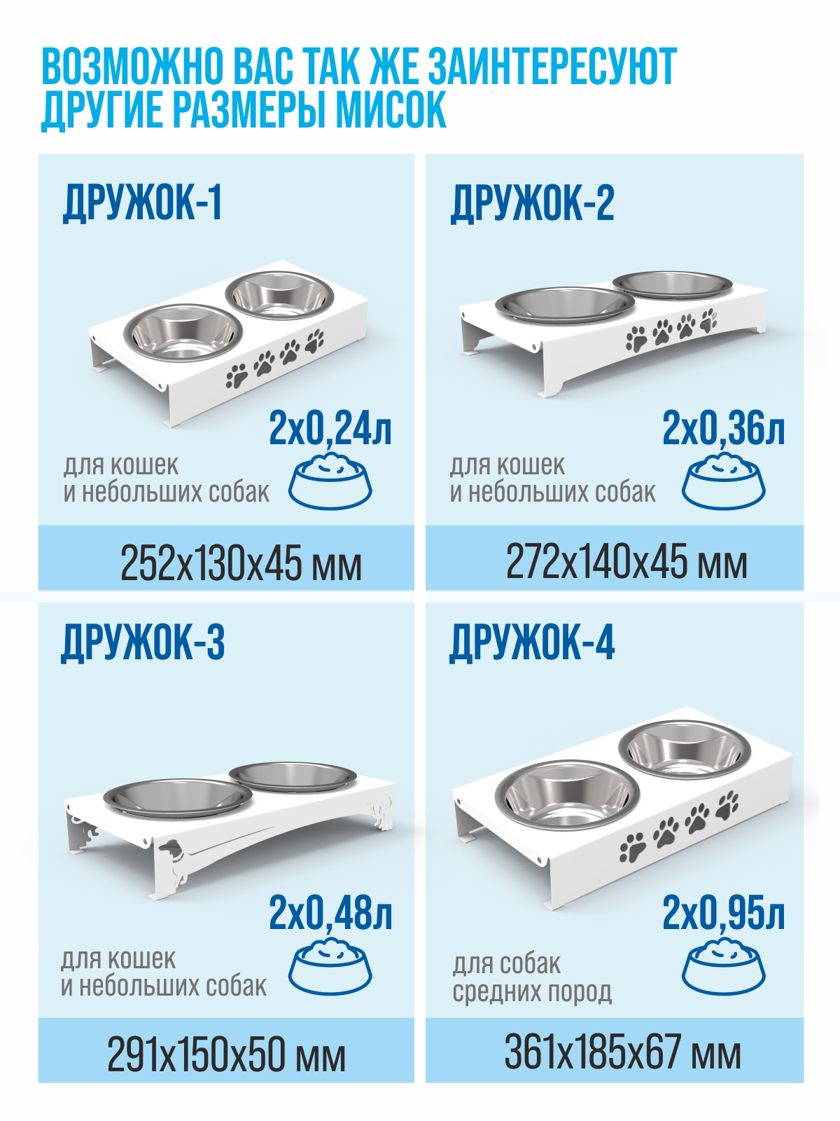 Миска для животных двойная РЭМО Дружок 1 - фото 6