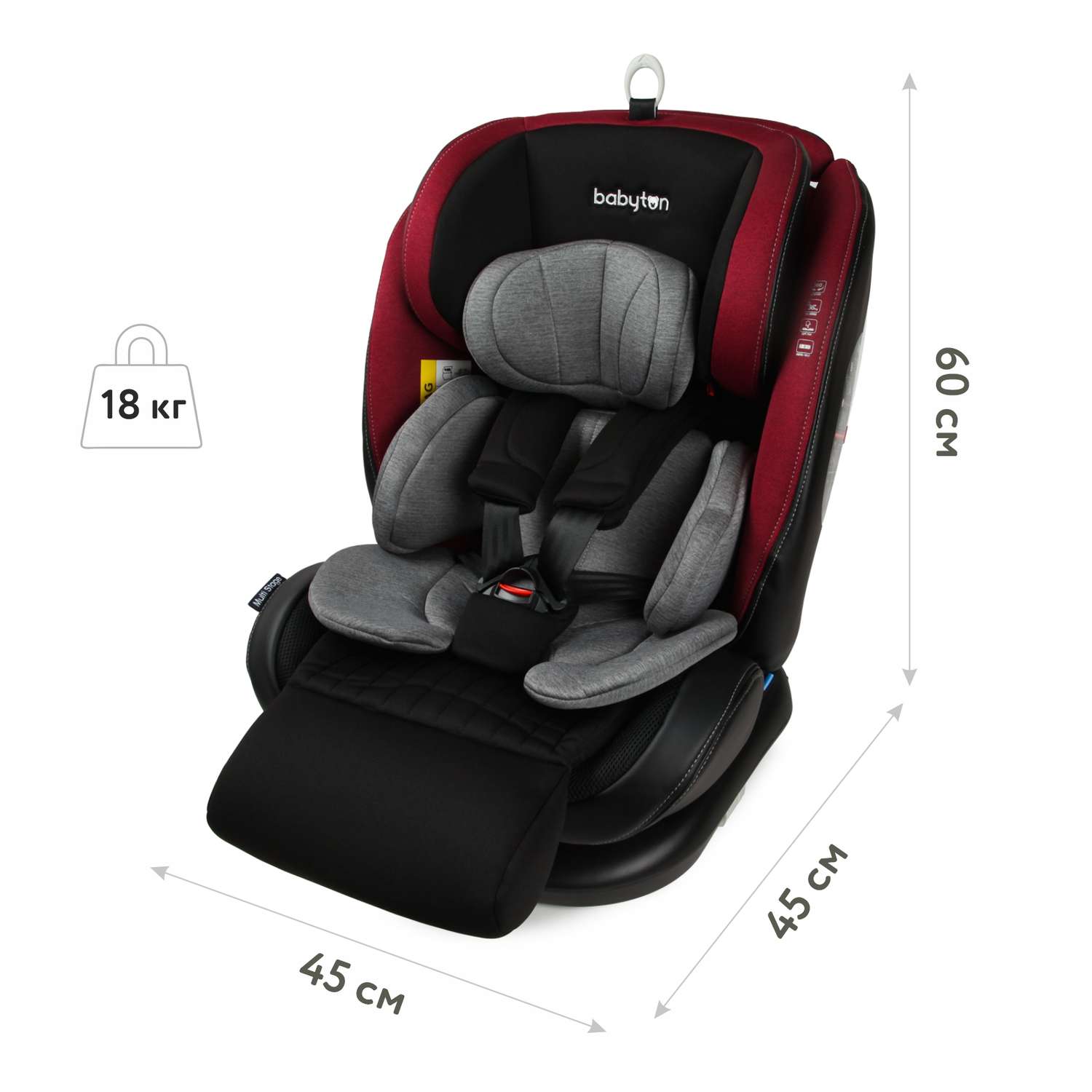 Автокресло Babyton Multi-Stage 0+/1/2/3 Isofix Black-Red - фото 6