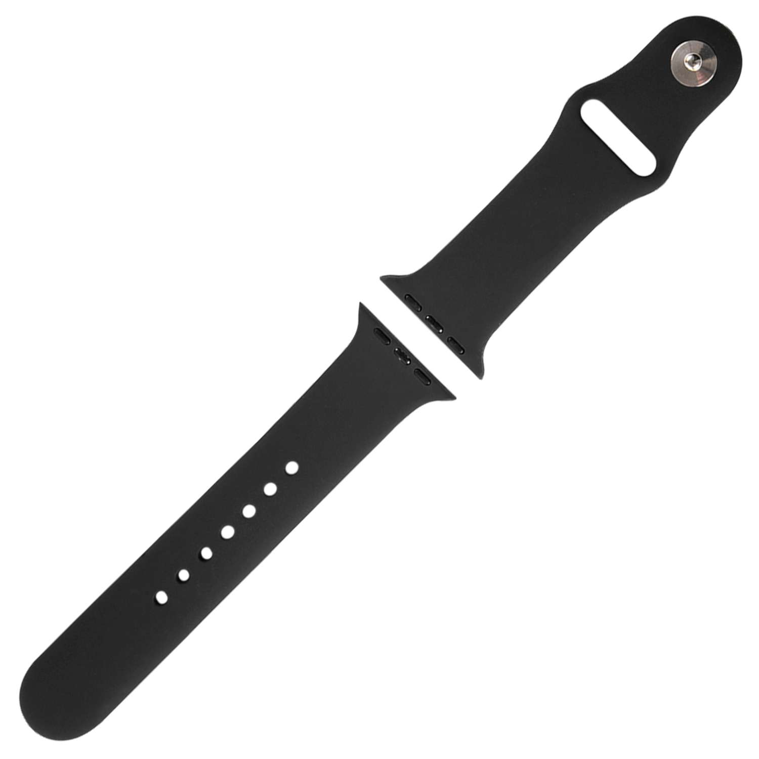Ремешок mObility силиконовый для Apple Watch 42-44 mm S3-S4-S5-SE-S6 черный - фото 2