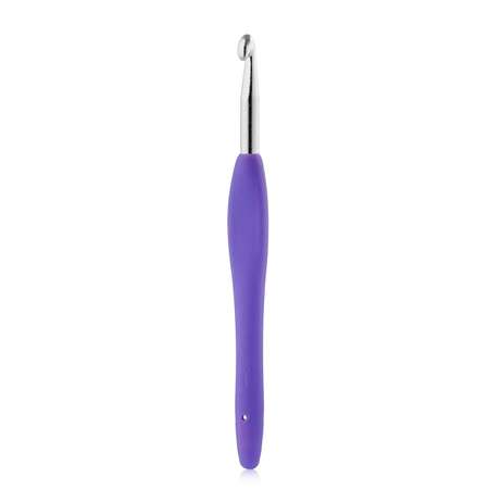 Крючок для вязания Hobby Pro с резиновой мягкой ручкой металлический для тонкой и средней пряжи 6.0 мм